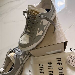 Golden Goose Women's Gray & White Low-Top Star Sneakers